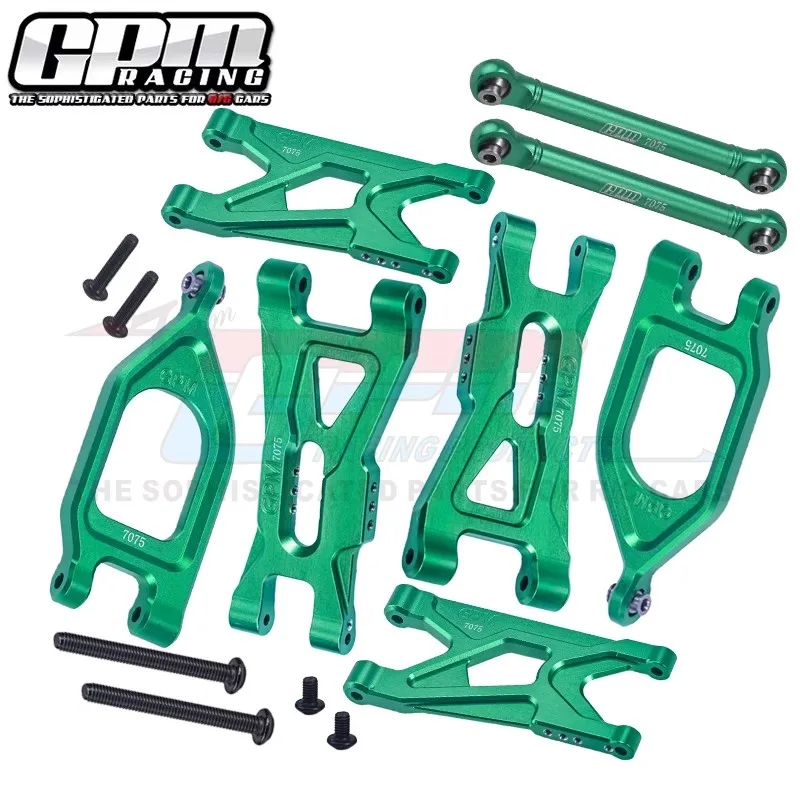 GPM Alum 7075 brazos inferiores superiores delanteros + brazos traseros + varillas de amarre del brazo superior trasero para ARRMA 1/10 GORGON ARA 330752   ARA 330750   ARA 330751