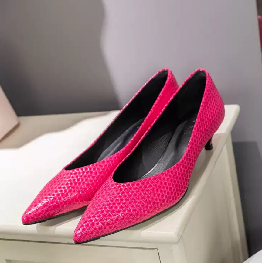 Zapatos de Vestir con Tacón Fino y Punta en Pico, Diseño en V, Cómodos, con Patrón de Piel de Serpiente, Zapatos de Fiesta para Mujer, Estilo Vintage, A0028