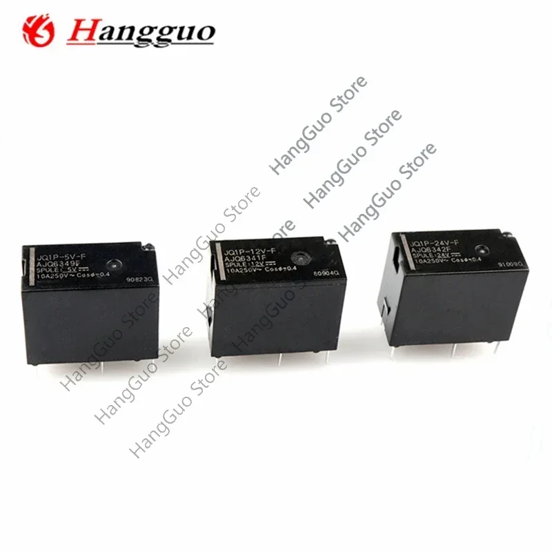 10Pcs Original and brand new  JQ1P-5V 12V 24V 10A DC Power Relay 5 Pin JQ1P-5V-F JQ1P-12V-F JQ1P-24V-F Open and Close