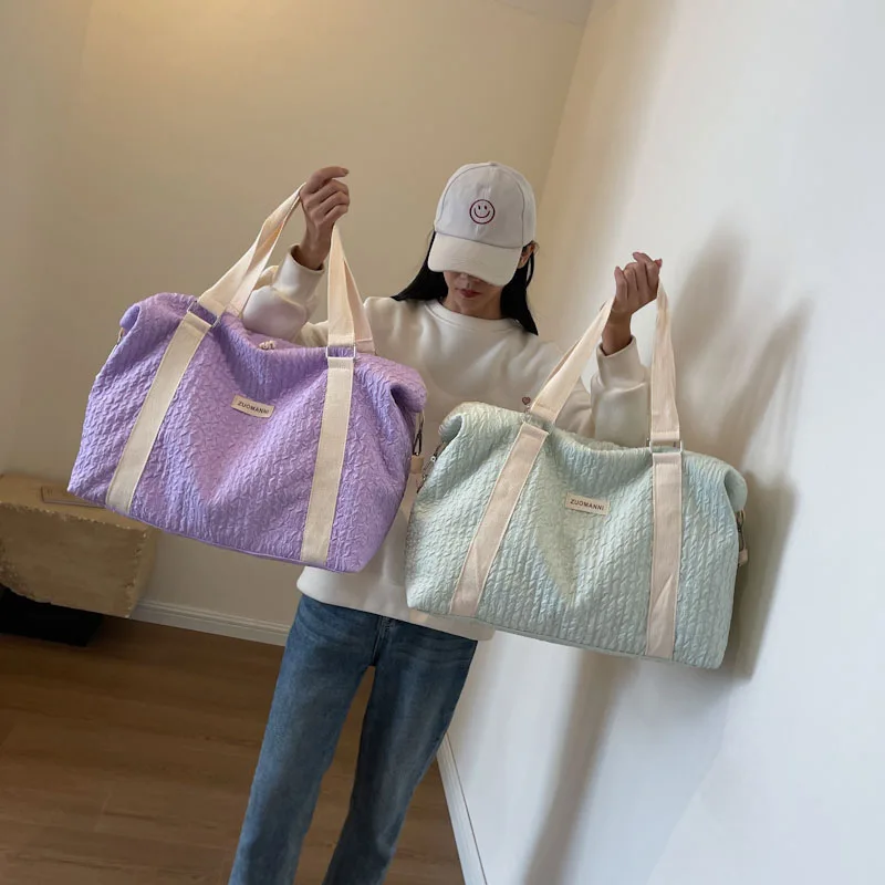 Bolsa de viaje a corto plazo para mujer, bolsa de equipaje de viaje de negocios a la moda de gran capacidad, bolsa de almacenamiento, bolsa de gimnasio para Yoga con separación en seco y húmedo
