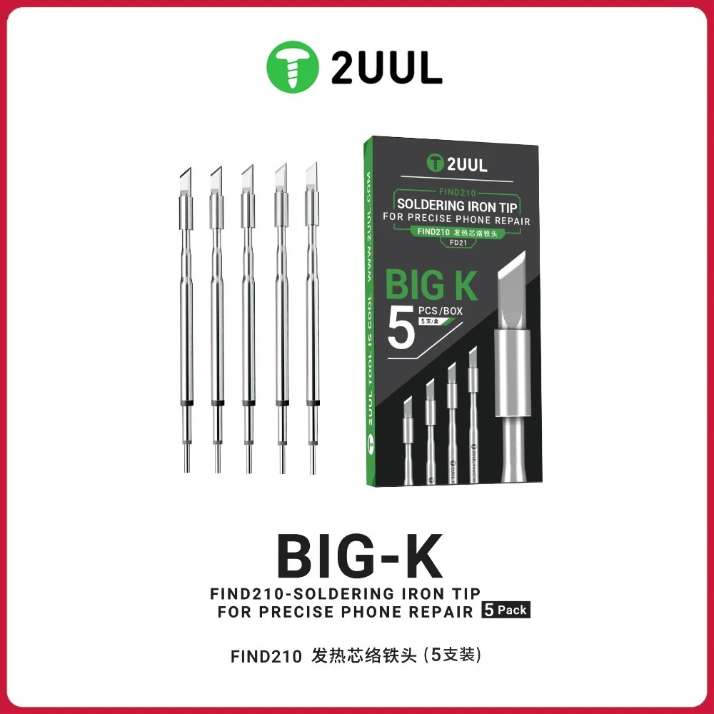 2UUL C10 BIG-K Universal Integrated Soldering Iron Tip and Heating Core Efficient Heat Conduction Temperature Recovery tools