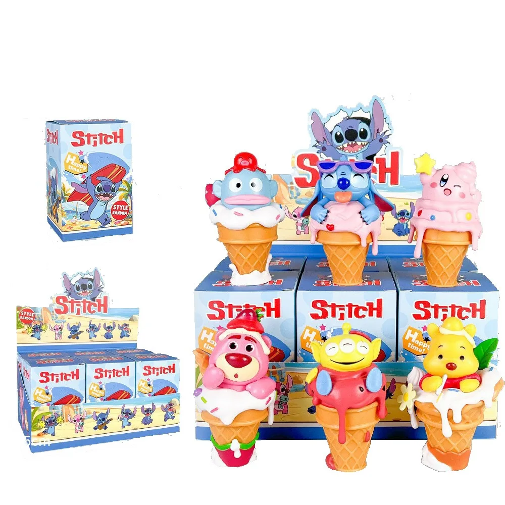 

Disney Blind Box Anime Figure Stitch Hippers Ice Cream Series Cute Collectibles Doll Toys for Children Birthday Holiday Gifts
