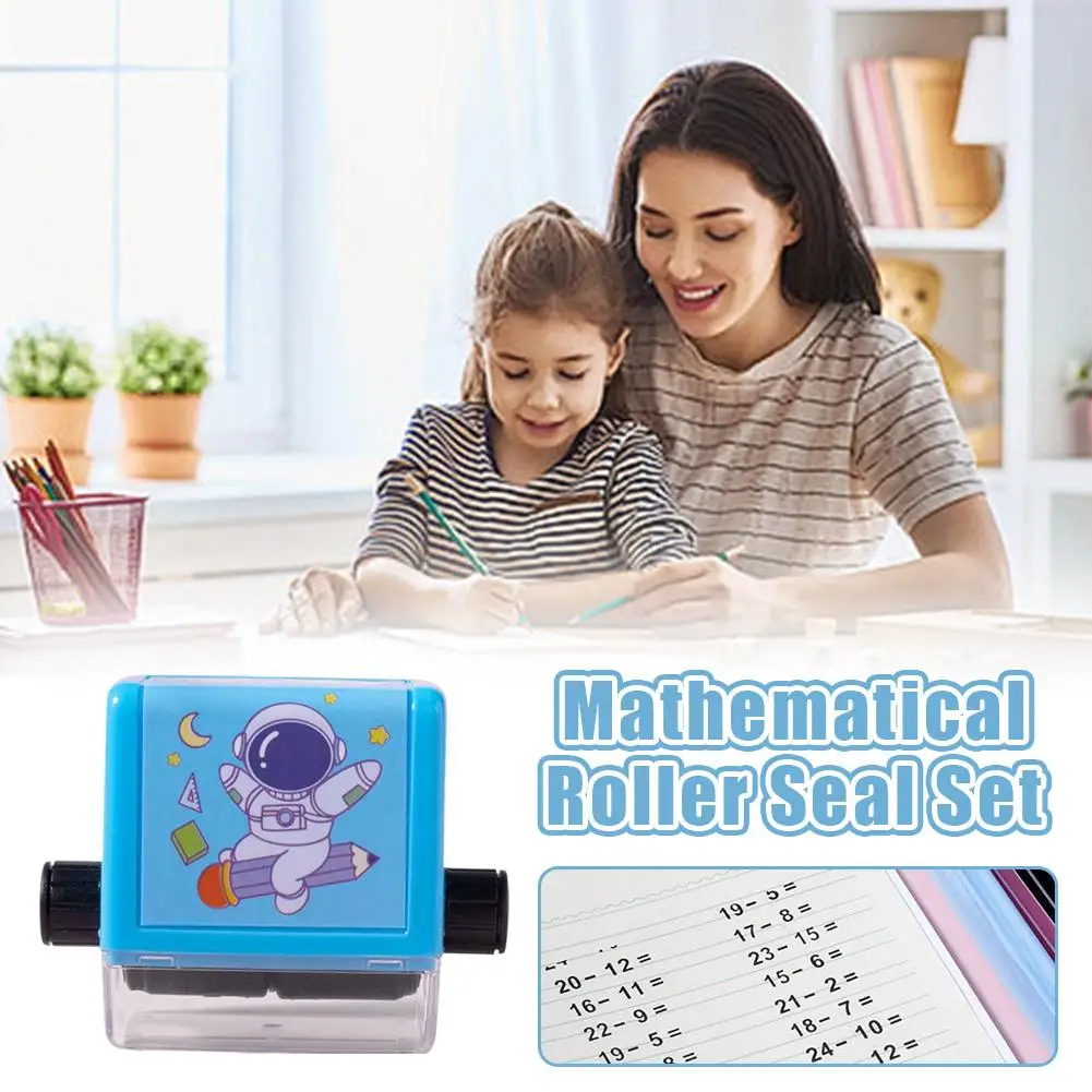 4 In 1 Math Roller Stamp Addition Subtraction Teaching Stamp For Teacher Student Parent Classroom Homeschool Home Use Stationery
