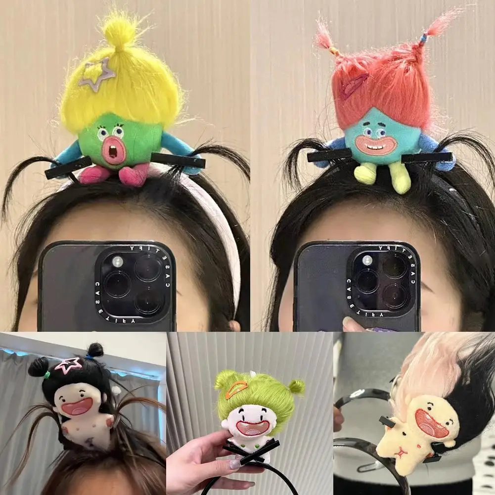 Plush Ugly Doll Headband Lovely Hairbands Funny Hair Hoop Korean Style Cosplay Cartoon Hair Hoop Hair Accessories 2024 New