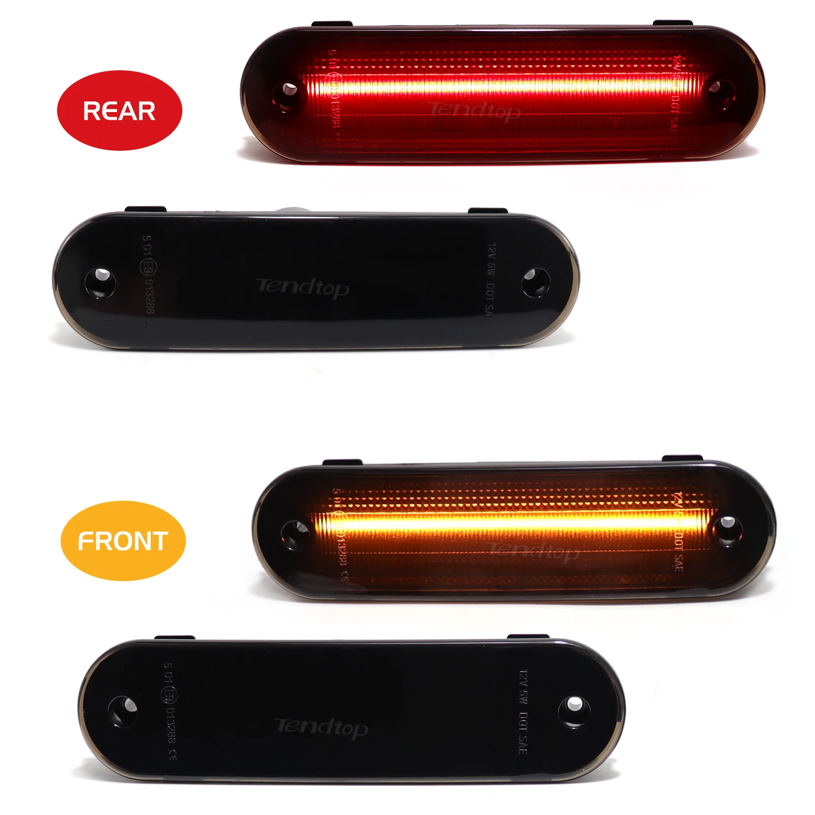 Car Red Bumper Light 12V For 1990-1997 Mazda Miata & 1999-2005 Mazda MX-5 Rear Side Marker Lamps Amber LED Fender Flare Lights