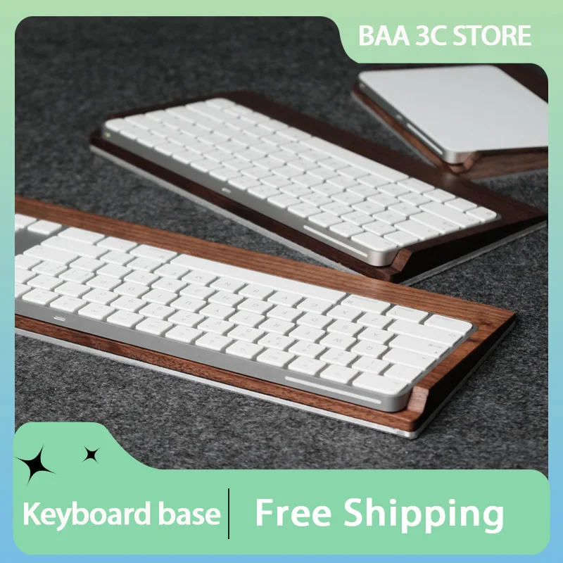 

Miaokong 2/3 Keyboard Tray Stand Walnut Wood Trackpad Tray Desktop Keyboard Base IOS Ergonomic Tray Keyboard Accessories