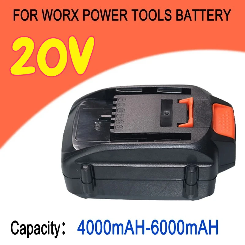 

Brand New 20V 4000mAH/6000mAH Lithium-Ion Large-Capacity Rechargeable Replacement Battery, Suitable for WORX 20V Power Tool
