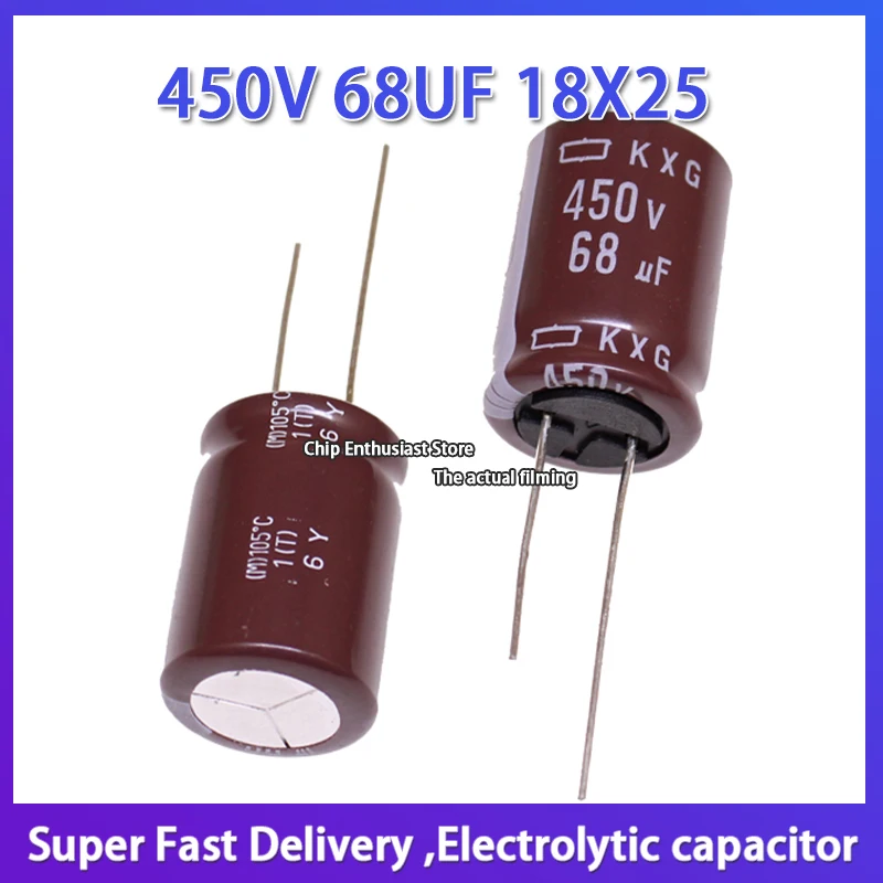 

Aluminum electrolytic capacitor 450v68uf 18*25 black diamond kxg high frequency long life 450V 68UF 18X25