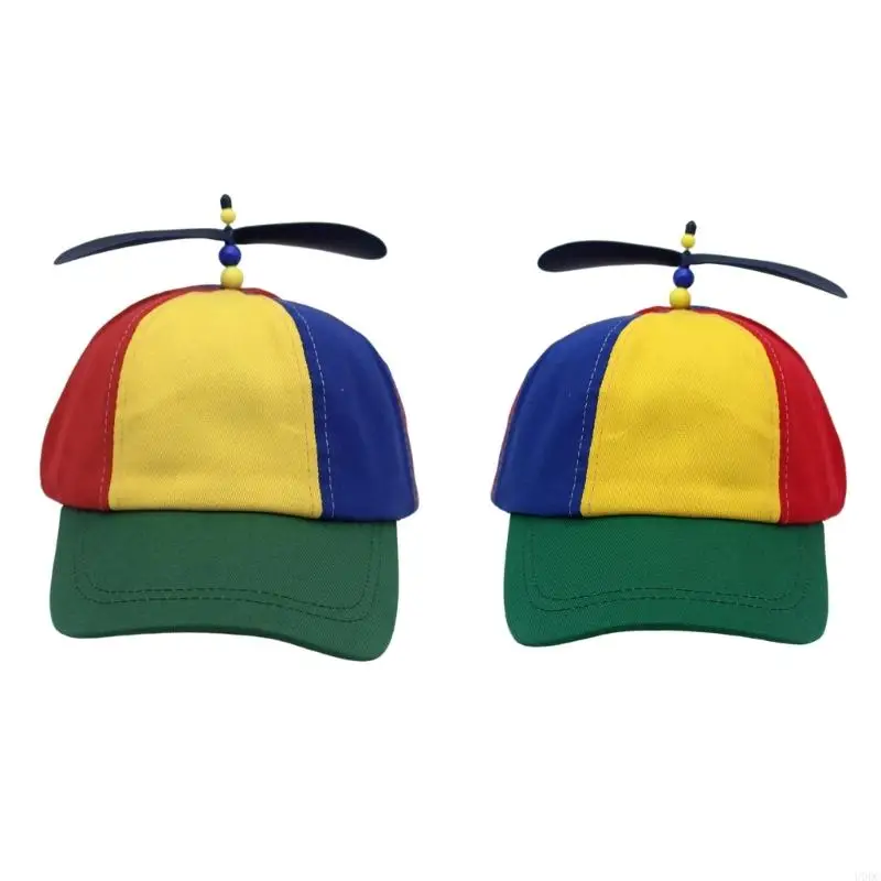 Two Unique Rainbow Rotating Top Hats For Boys Girls Men Women Soft Adjustable Cotton Design For Sun Y166