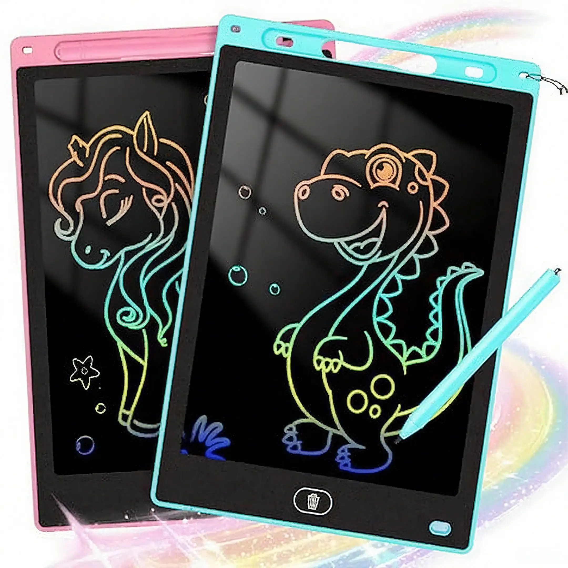 2/1 Pack LCD Writing Board, Colorful Children's Drawing Board, Graffiti Board, Suitable For Children Christmas Present , Erasable And Reusable Electronic Drawing Board, Educational And Learning Toy, Suitable For Boys And Girls Aged 3-12.Holiday Gifts