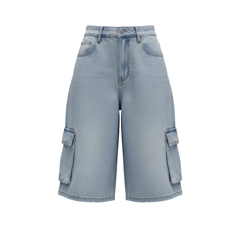 

UOOZEE Women's Denim Capri Pants 2026 New Summer Trendy Pockets Loose Wide Leg High Waisted Casual Trousers Bottoms