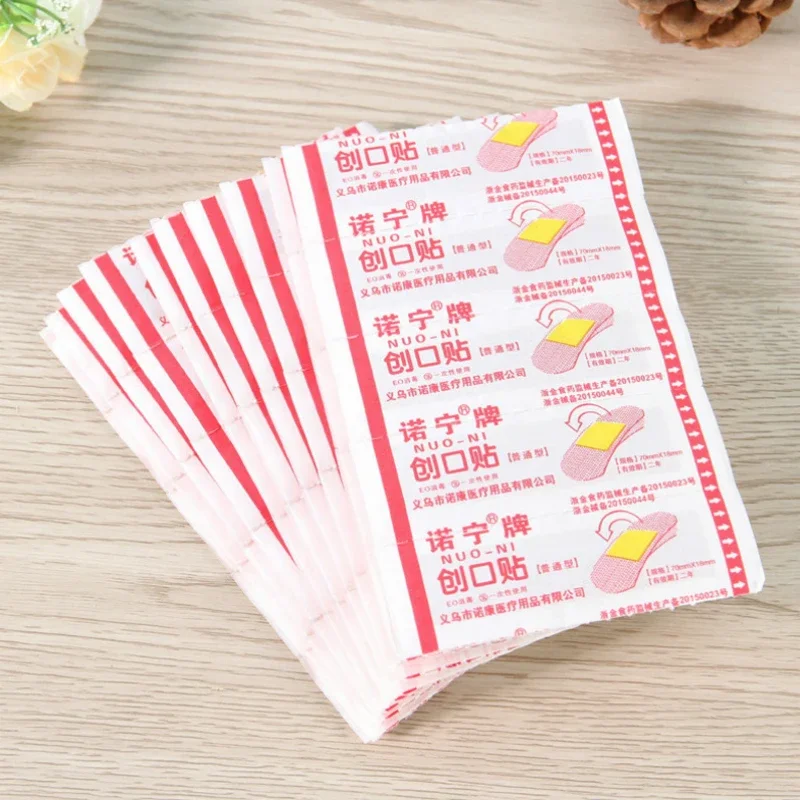 50pcs/lot Waterproof First Aid Adhesive Bandage Breathable First Aid Tape Wound Dressing Band Aid Sticking Plaster