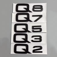 3D ABS Glossy Black Logo Q2 Q3 Q8 Q7 Q5 Emblem Badge Adhesive Nameplate Letters Car Sticker