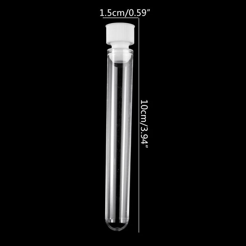 10Pcs Clear Plastic Centrifuge Tubes with Anti-leaking Cap for Teacher Students