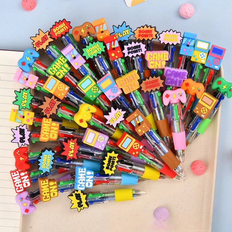 5/10/20Pcs Plastic 4 in 1 Retractable Ballpoint Pen, Game Console Cartoon Mini Multicolor Pen,School Office Supplies