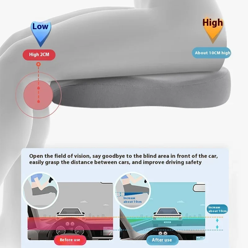 Auto Booster Sitzkissen Erhöhung Höhe Boost Matte Atmungsaktive Tragbare Auto Sitz Pad Müdigkeit Relief Geeignet Für Autos – Detail 4