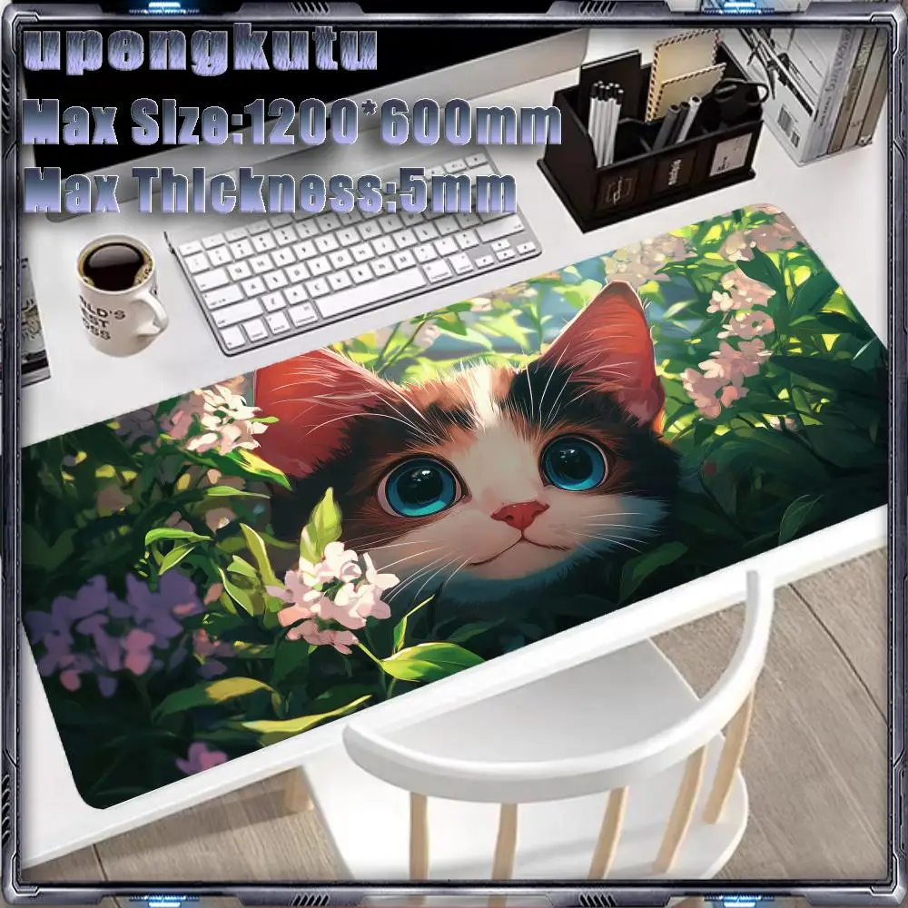 

Gaming Mousepad Rubber pc setup accessories cat HD Printing Otaku Keyboard Offices accessories Gaming Keyboard Pad