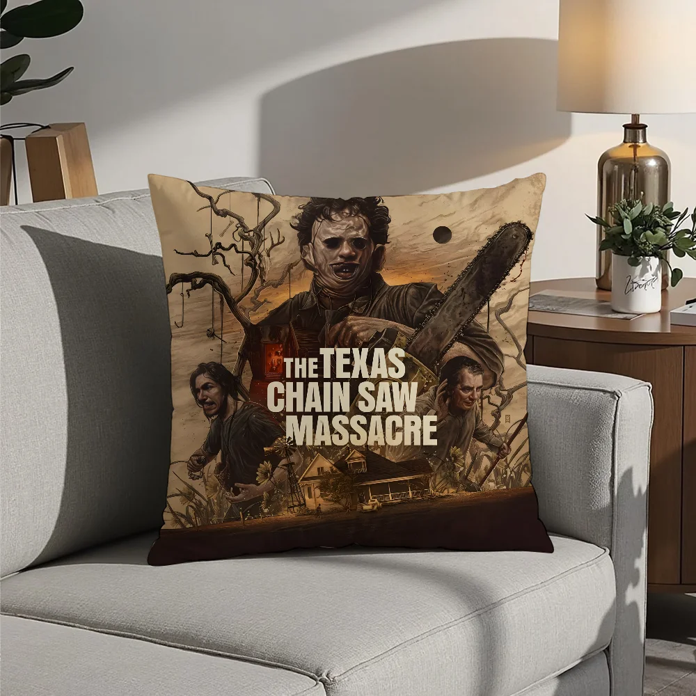 S-Saw M-Massacre Pillow Case Plush Fabric Soft  Pillowcase Double Sided Print Cushion Cover Household Gifts