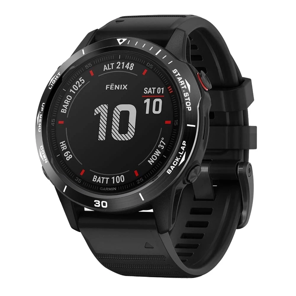 Garmin fenix 6/fenix 6 pro/fenix 6サファイア時計ダイヤルベゼルリングスタイリングケース用メタルカバーの傷防止保護リング