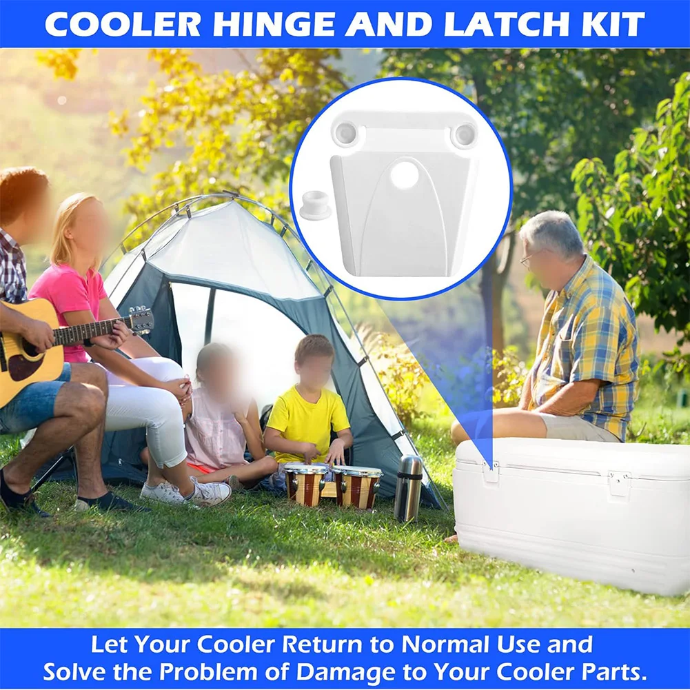 Repair Cooler Components Cooler Hinge Kit White Perfect Fit Cooler Hinges Cooler Repair Quick Installation Design
