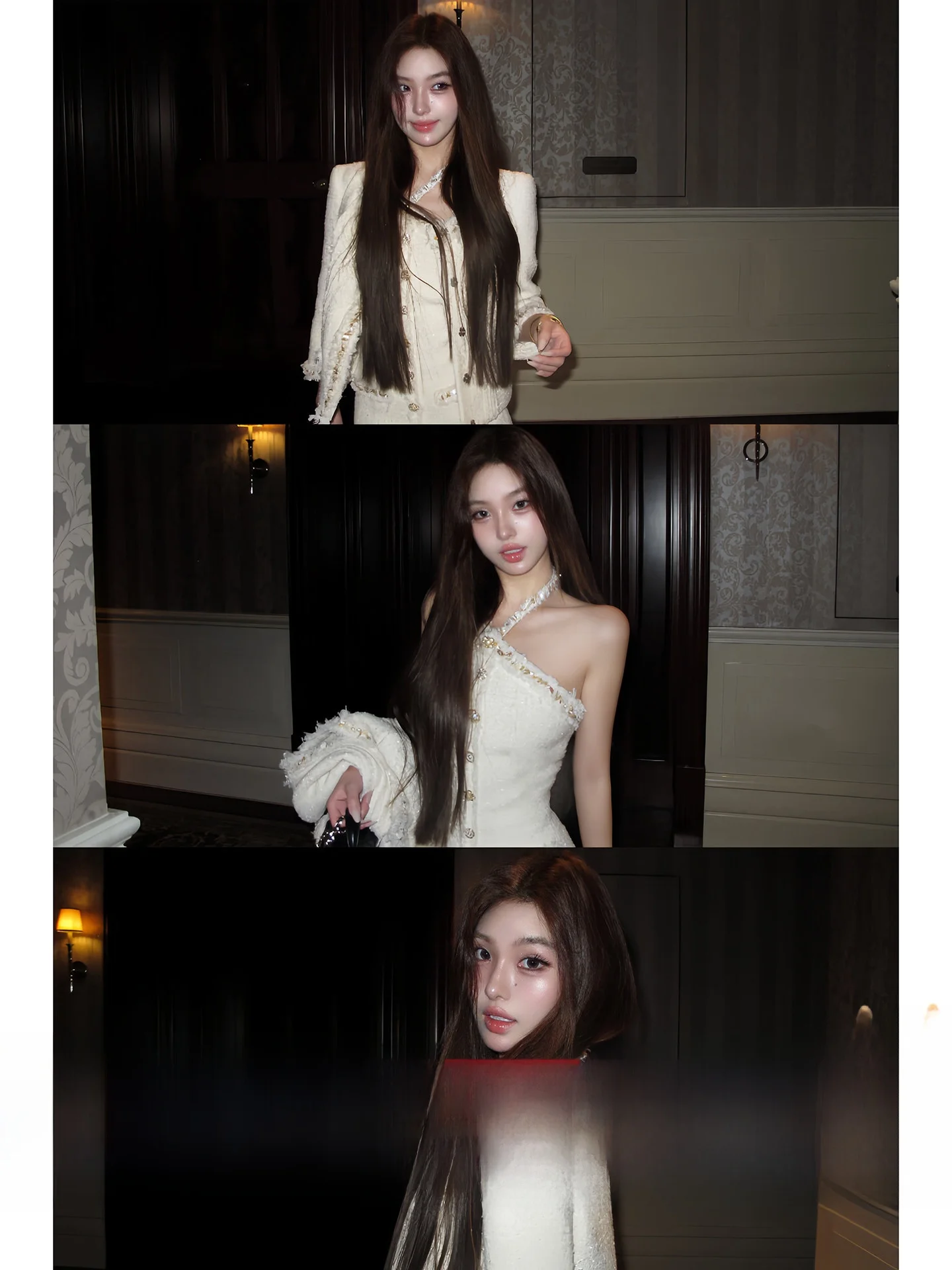 

Модный комплект OYFF Platinum Mountain Tea: шерстяной твидовый приталенный жакет с круглым вырезом и длинными рукавами для девочек