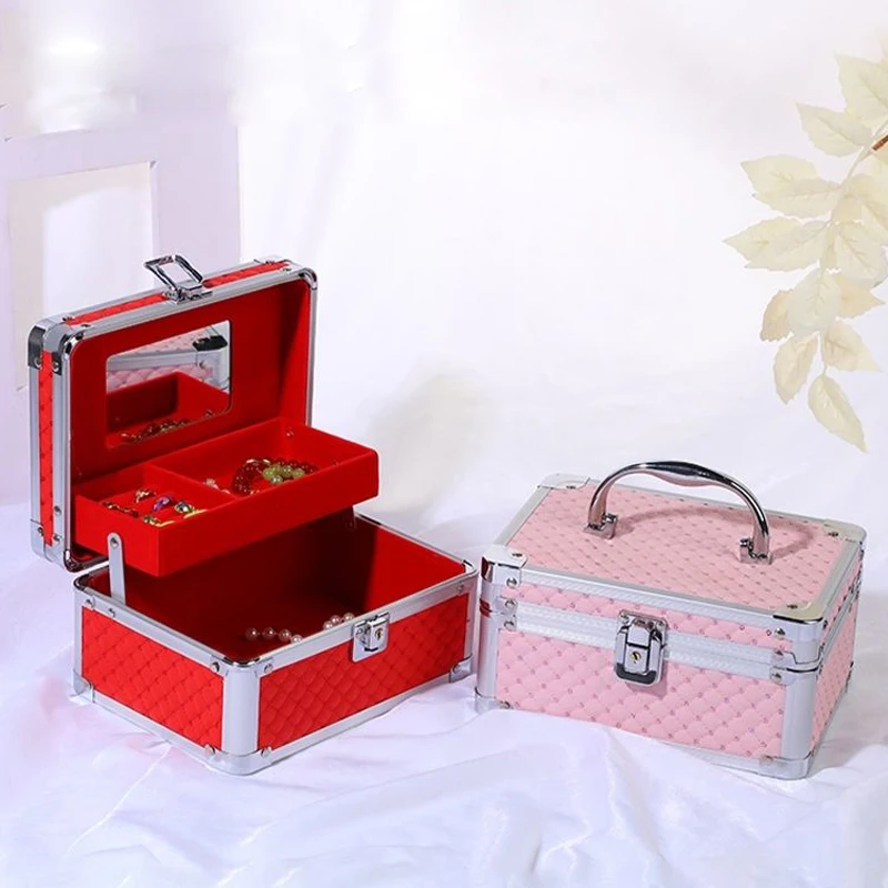 2024 New Fashion Professional Makeup Bag Women Cosmetic Case Female Korean Make Up Organizers Box Jewelry Box Storage Organizer