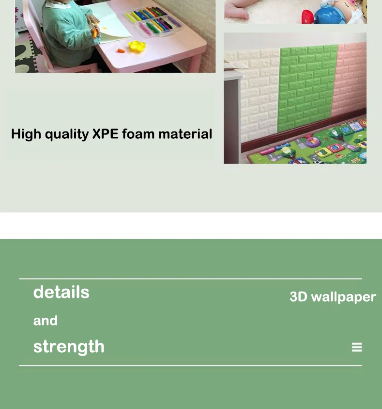 5-30 stücke 35 cm * 30 cm DIY Selbst-klebe 3D Wand Aufkleber Für Schlafzimmer Wasserdicht wohnkultur Hintergrund Schaum Ziegel Tapete – Detail 11
