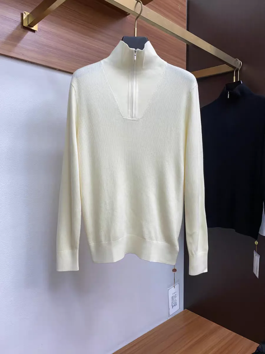 

Итальянский Sle, мужской повседневный свитер из смесовой шерсти Camere на молнии с высоким воротником, деловой повседневный свитер, осень-зима, роскошная мода