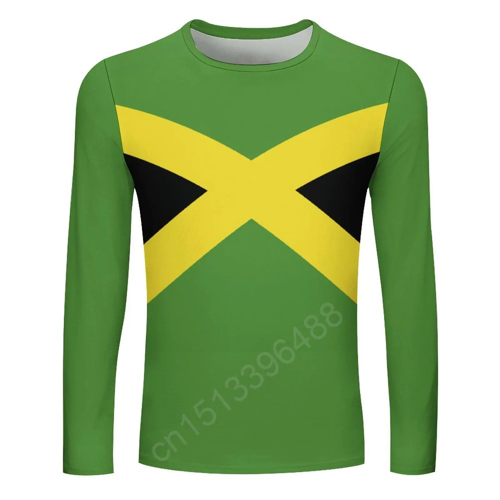 Jamaica Flag 3D Men's Women Round Neck T-shirt Casual Long Sleeve T Shirt Fashion Pullover Trend Men Clothing