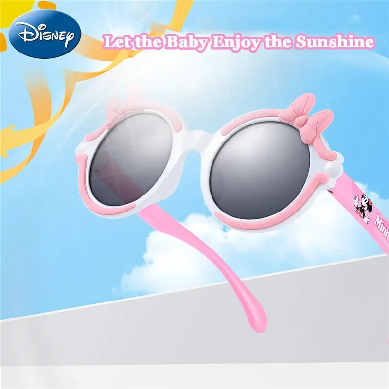 Miniso Disney Minnie New Girls Sunglasses Kids Summer Uv Protection Baby Anti-Glare Goggles Children Cartoon Cute Eyeshadow Gift