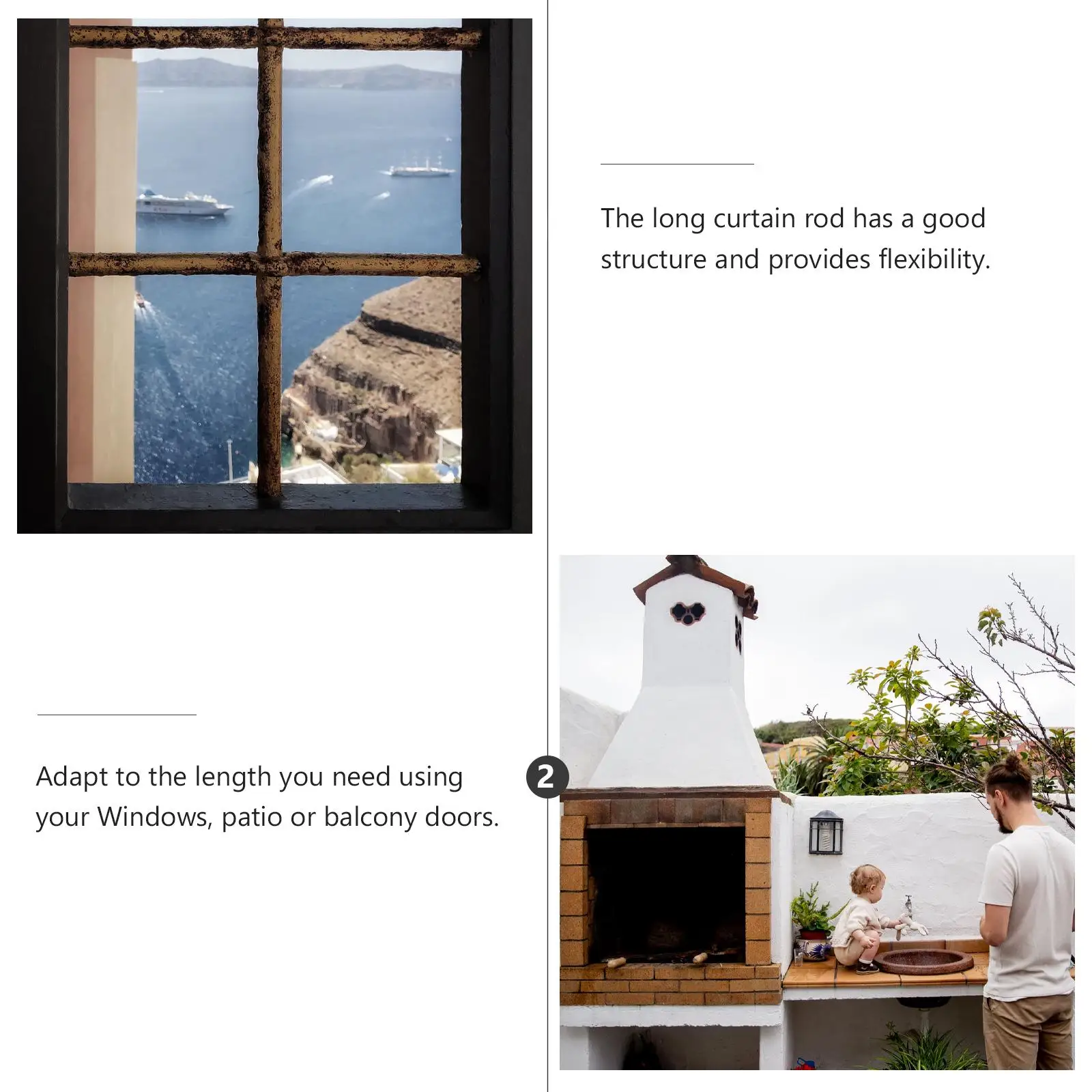 5M Stainless Steel Clothesline Adjustable Curtain Wire Rod Set Flexible Clothes Hanging String Home Decor Farmhouse