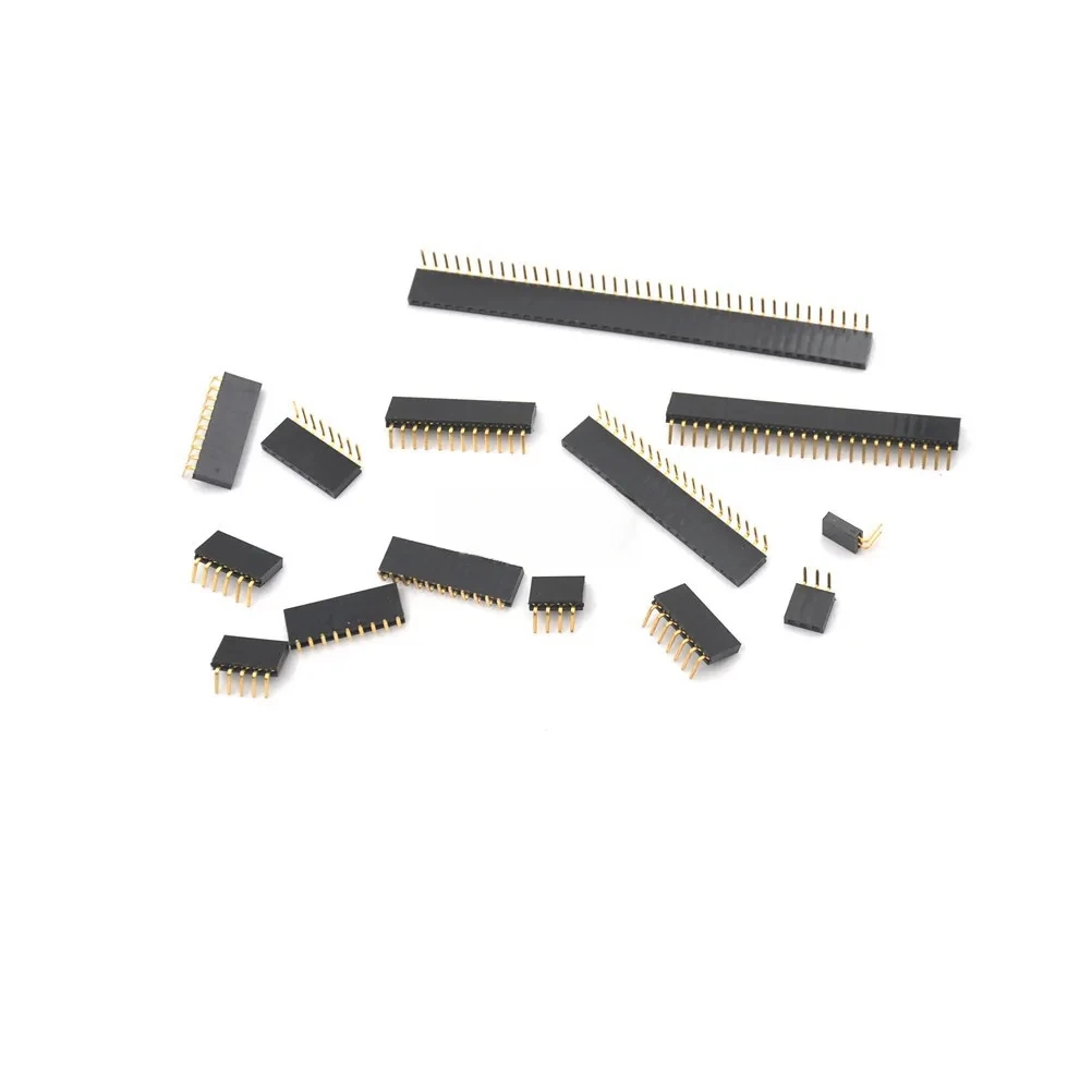 10 Pc/Lot 2.54mm Single Row Female Right Angle Pin Header Socket 1*2/3/4/5/6/7/8/9/10/20/40Pin Connector For Arduino