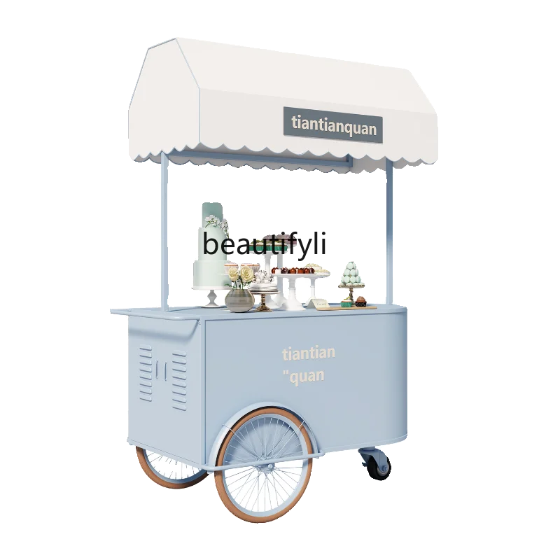 

Shopping mall outdoor stall promotion truck ice cream wrought iron stall truck market mobile trolley