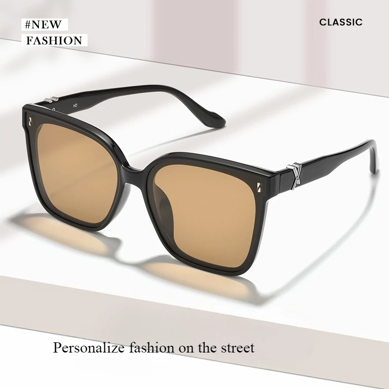 

Summer UV resistant large frame sunglasses, universal sunglasses, high-end fashion street photography sunglasses