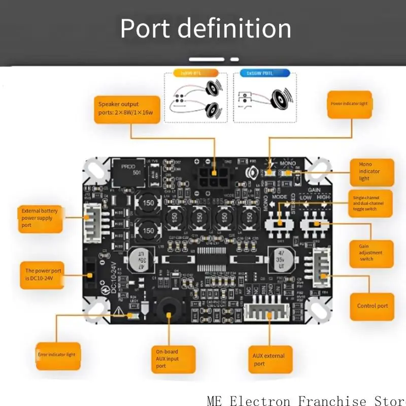 T5EA TPA3110 مضخم 2x8W/1x16W DC10-24V إدخال خطي 3.5 مم للصوت المثالي