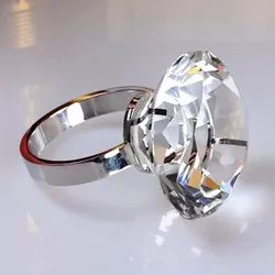 Hot Selling 60mm Transparent Crystal Diamond Napkin Ring Glass Craft Paperweight Home Dinner Party/ Wedding Party Decoration