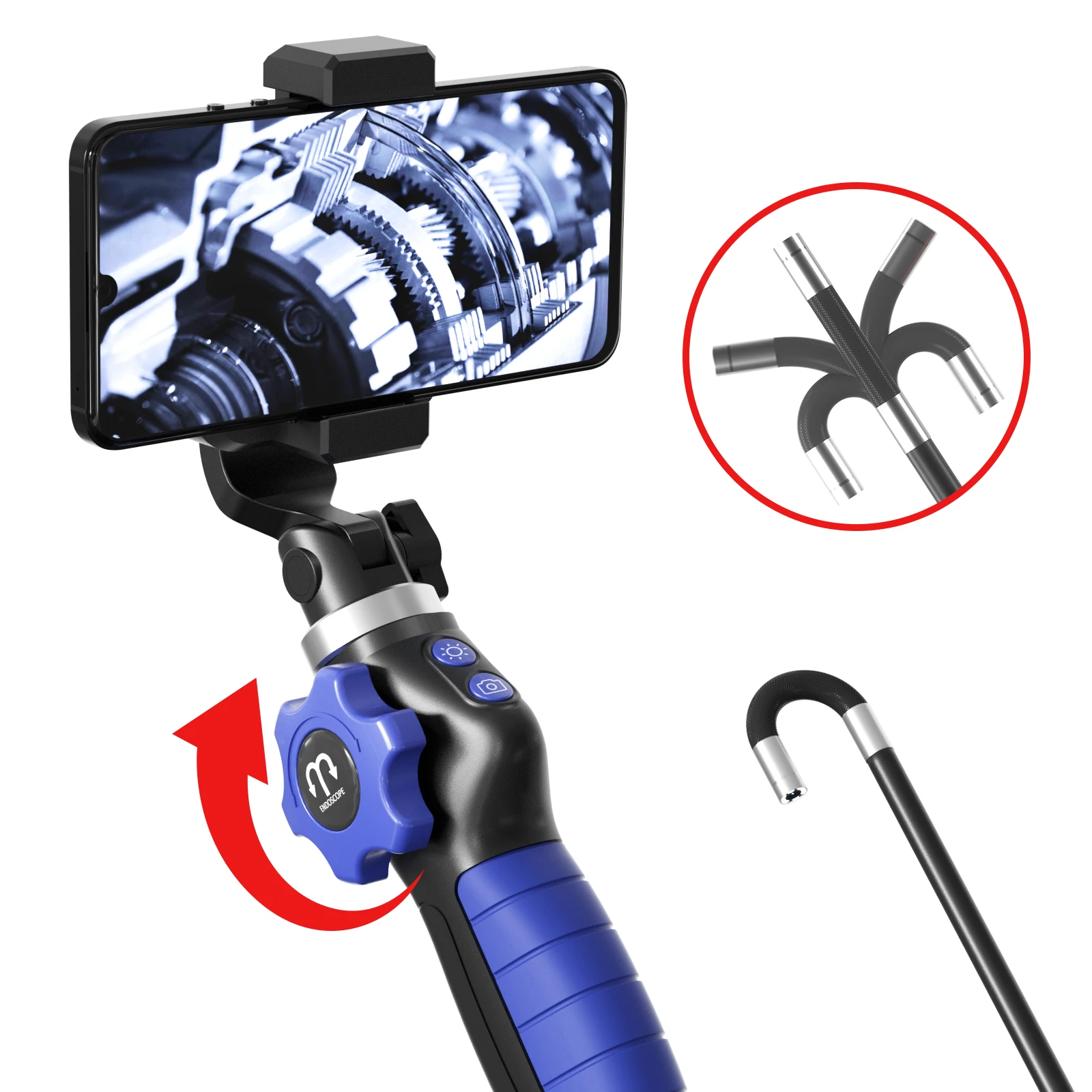 

2MP 1080P 6mm 2Way Articulate 180Degree Rotation Steering Industrial Endoscope WIFI Smart Phone Inspection Microscope Camera