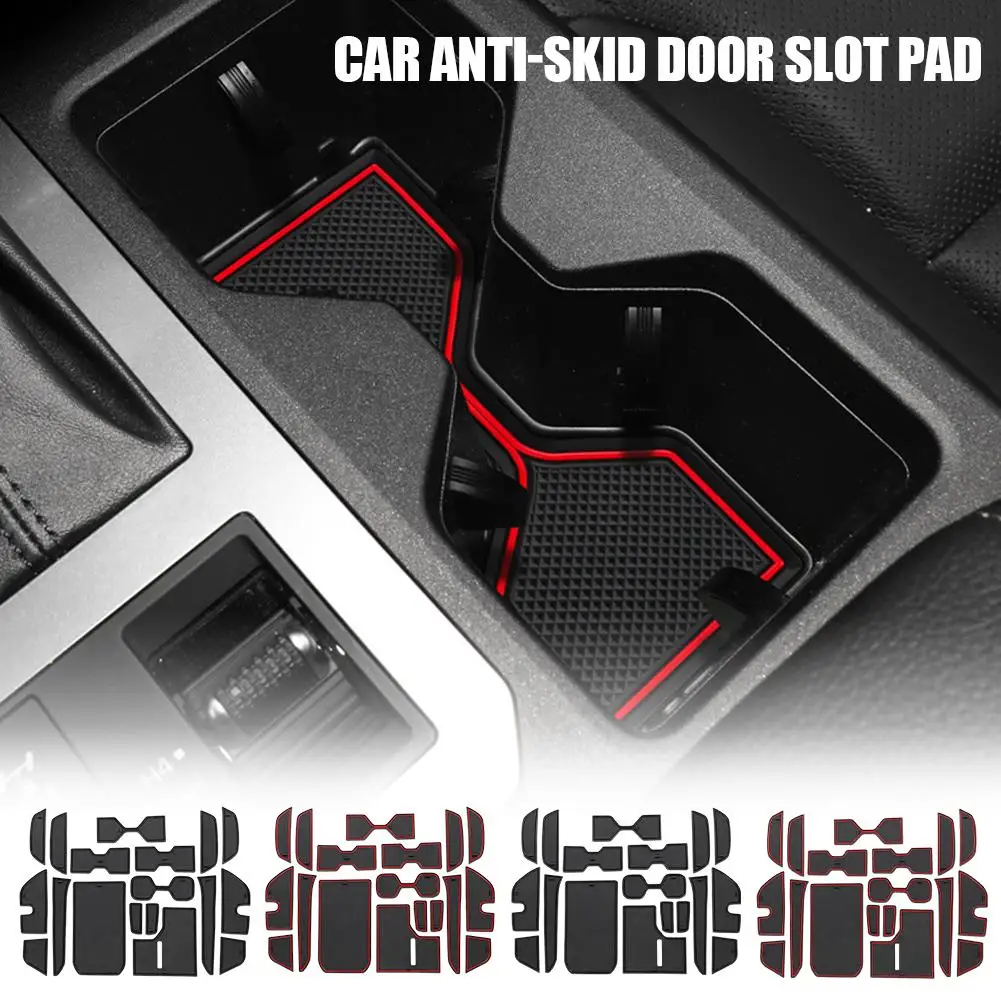 ForToyota PRADO LC250 Door Slot Pad Mat Rubber Mat Interior Cup Cushion Groove Mat Interior Anti Slip Car Styling