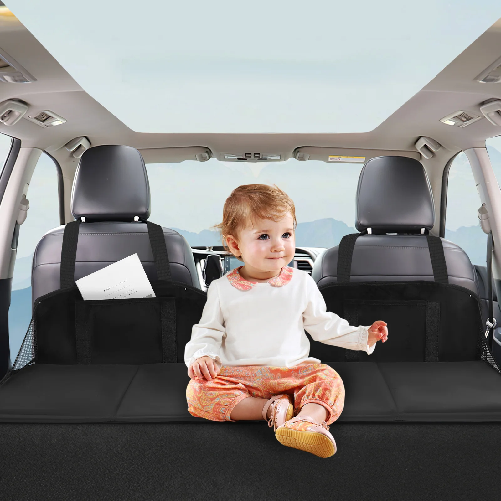 

Car Rear Seat Mattress Extension Plate Compact Backseat Extender Folding Bed for Truck Suv Car Camping Travel Gear