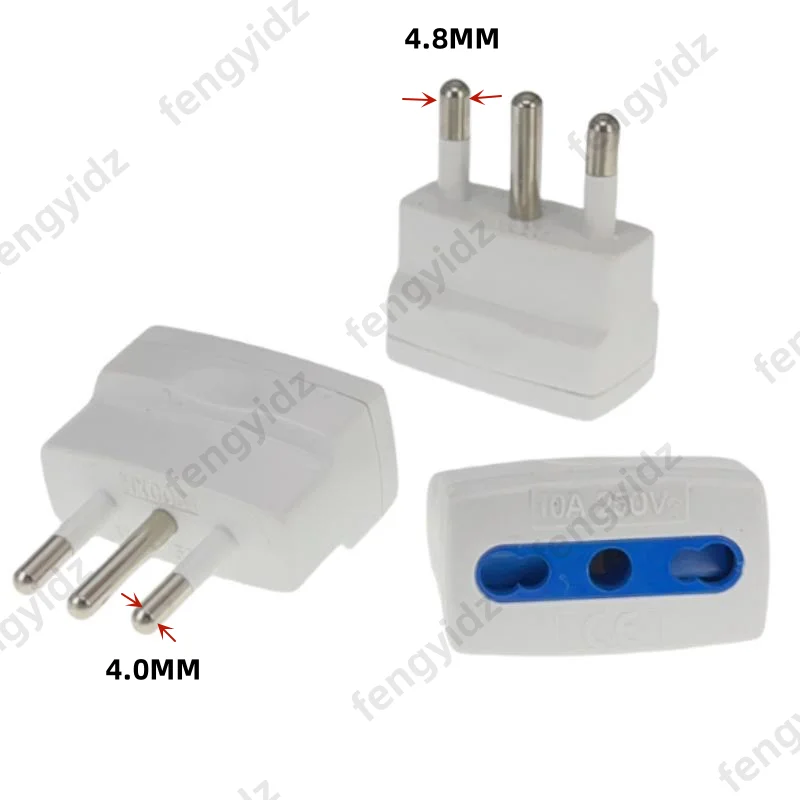 European 2 Pin EU 4.0mm To Italy Mini Travel Plug Adapter Type L Italian Power Plug 250V 10A/16A