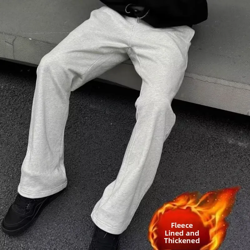 

Мужские повседневные брюки Cleanfit Heavyweight с флисовой подкладкой, модные утепленные спортивные длинные брюки прямого кроя со средней посадкой и шнурком на поясе