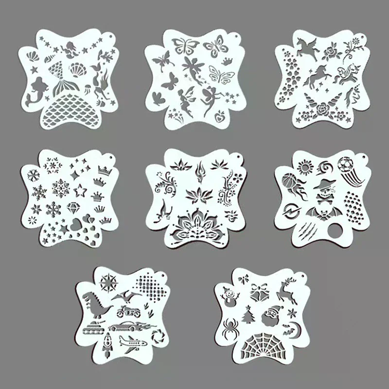 

Трафареты для рисования на теле и лице, штампы для временных татуировок, многоразовые пластиковые трафареты