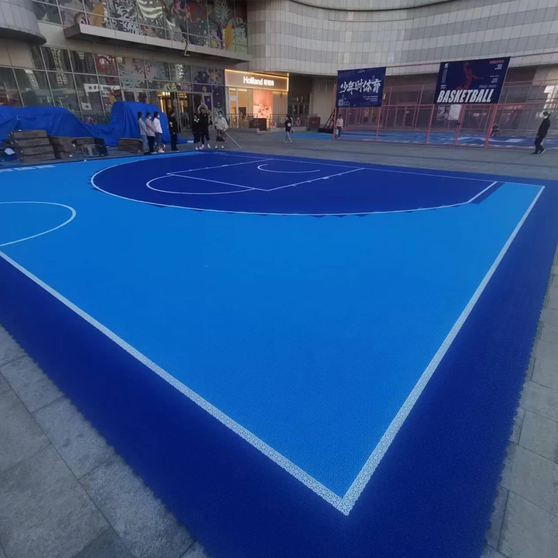 Beable Outdoor Sport Basketball Court Tiles For Half Ground 3x3 Flooring Stadium Cover Minimum Area With Lines And LOGO