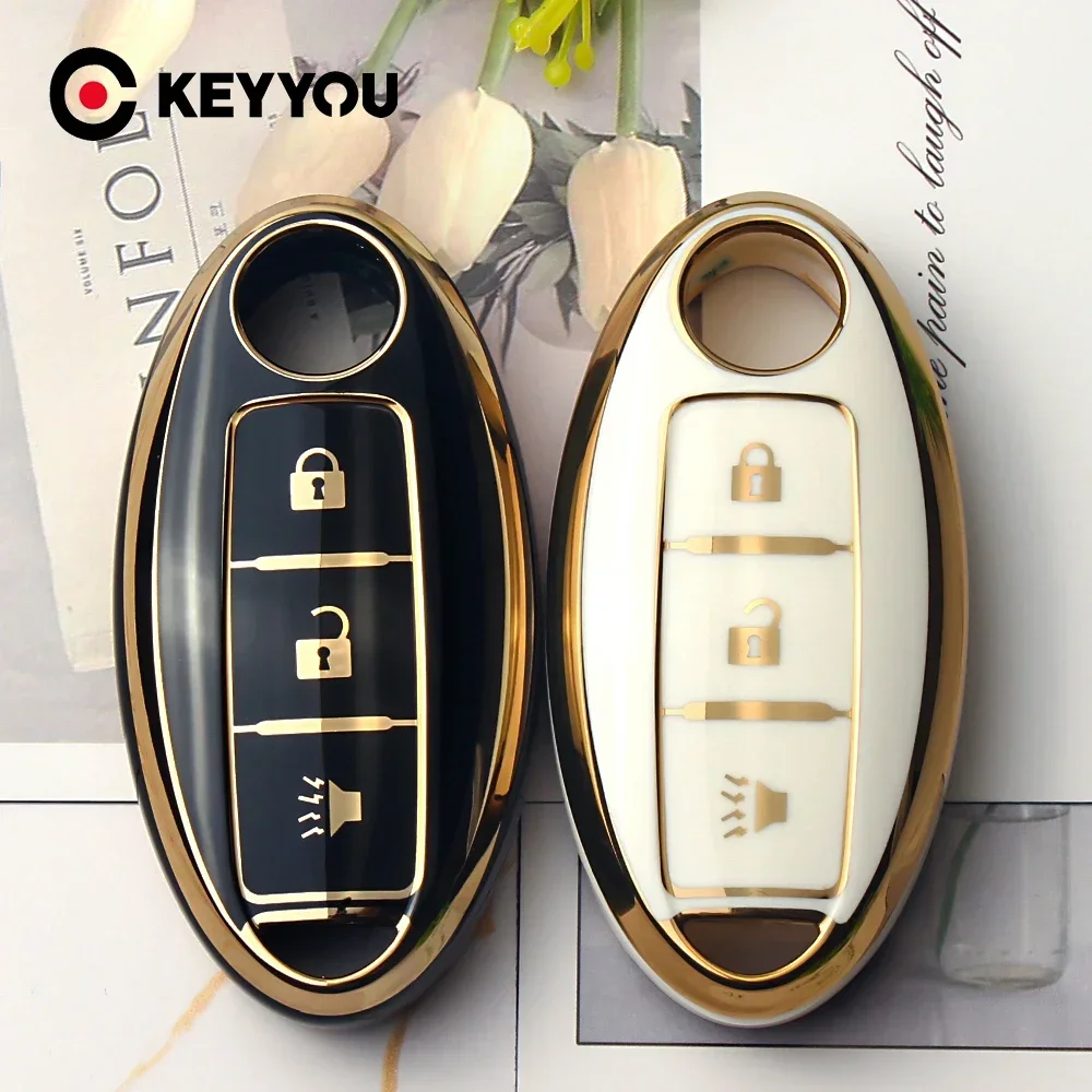 KEYYOU NEW TPU Car Key Case Cover For Nissan Qashqai Juke J10 J11 X-Trail T32 T31 Kicks Tiida Pathfinder Note For Infiniti
