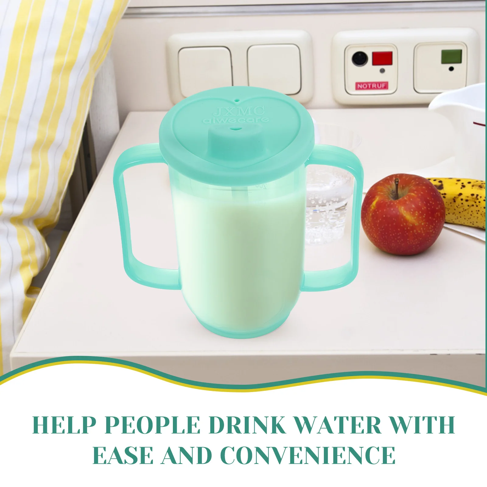 Adult Sippy Cup 2 Handles Plastic Mug Drinking Cup Disabled Elderly Spill Proof Dysphagia Cup Parkinsons Aids Living