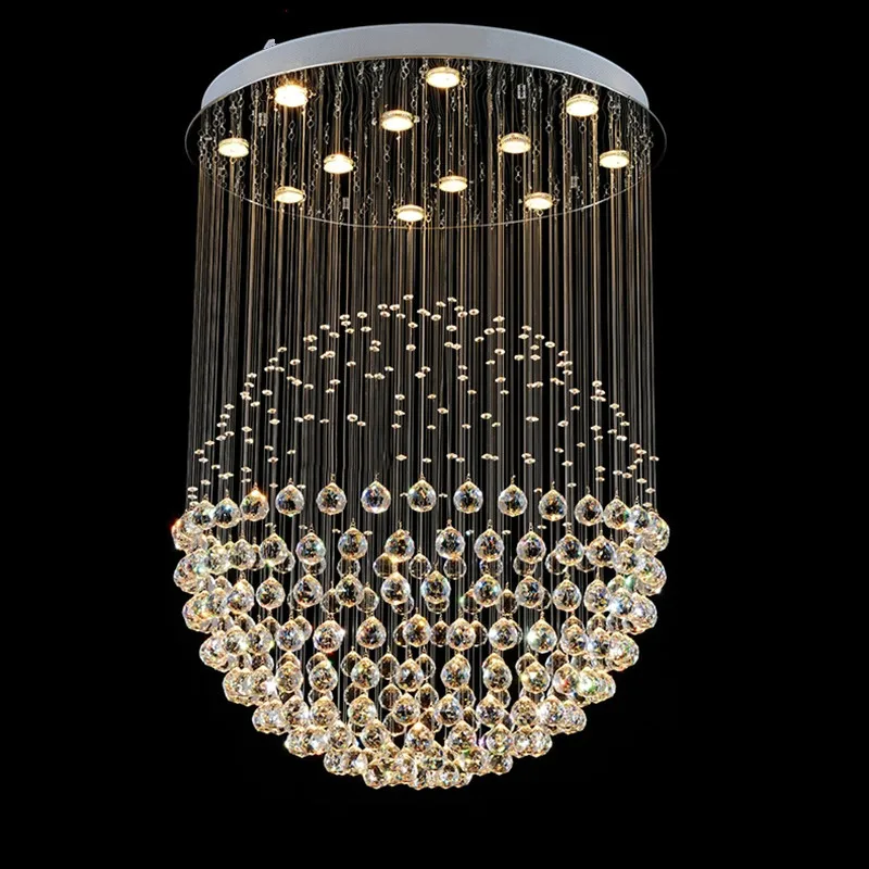 

LED Round Chandelier Crystal Chandeliers Lighting Globular Luxury Design for Indoor Deco Dining Room Living Hotel Study Bar