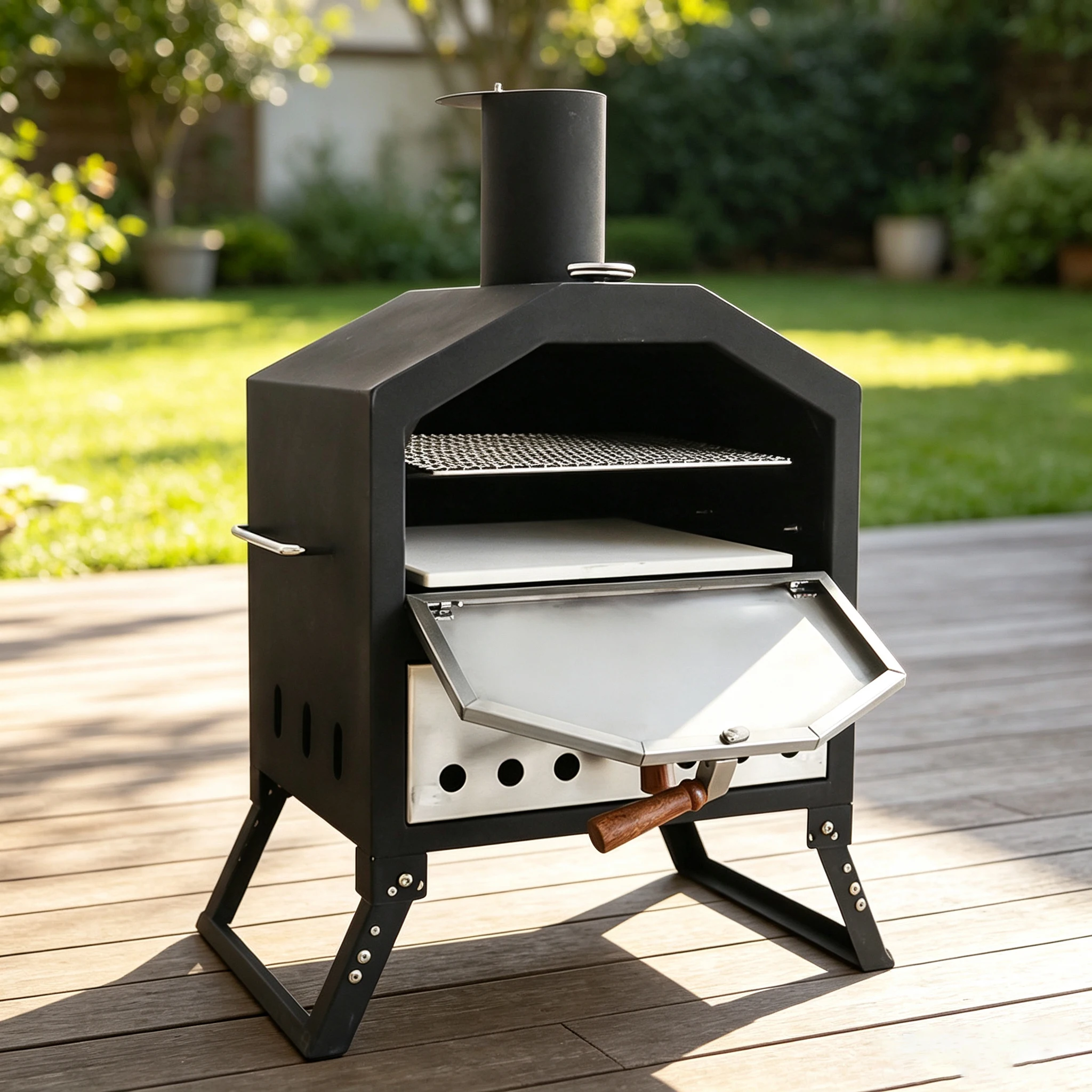 Camping Cooking Vegetables - SOTECH Portable 2-Tier Outdoor Wood Burning