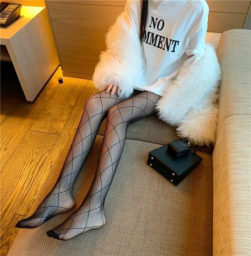 Mesh Stockings Sexy Fishnet Stockings Women Hollow Mesh Anti-hook Wire Pantyhose Subnet Red Explosive Black Stockings