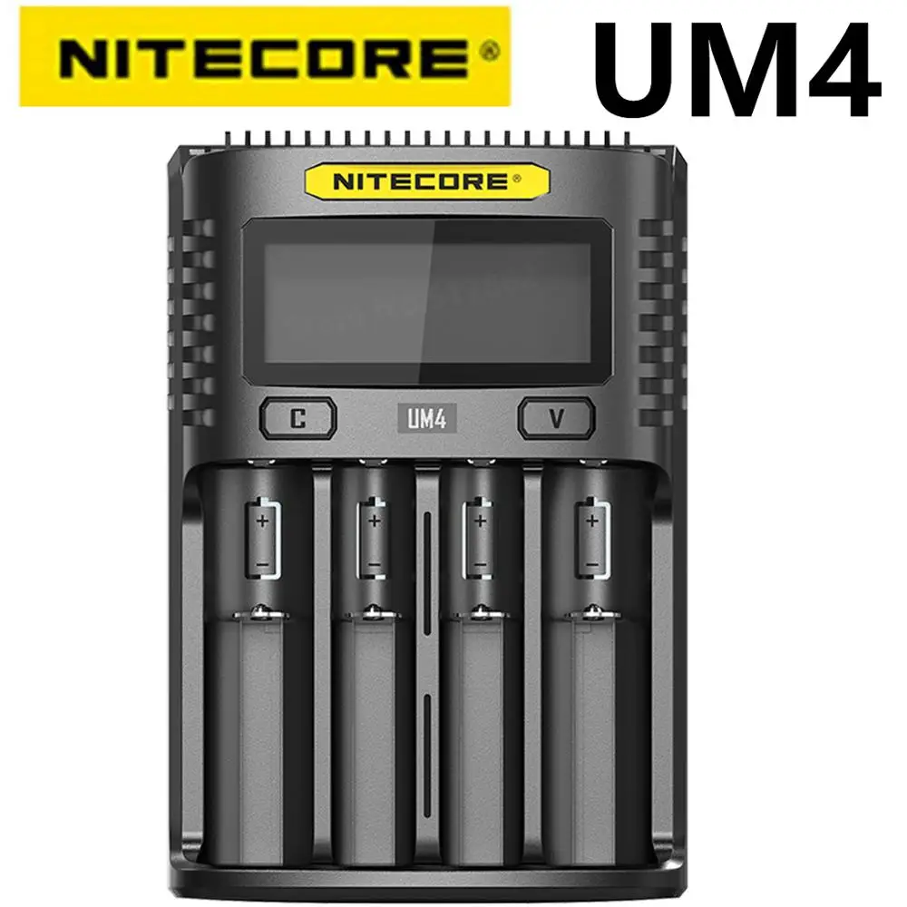 Nitecore UM4 UM2 3A Battery Charger Intelligent Circuitry USB Fast Charge For LiFePO4 li-ion AA AAA 18650 IMR 21700 26650 Ni-MH