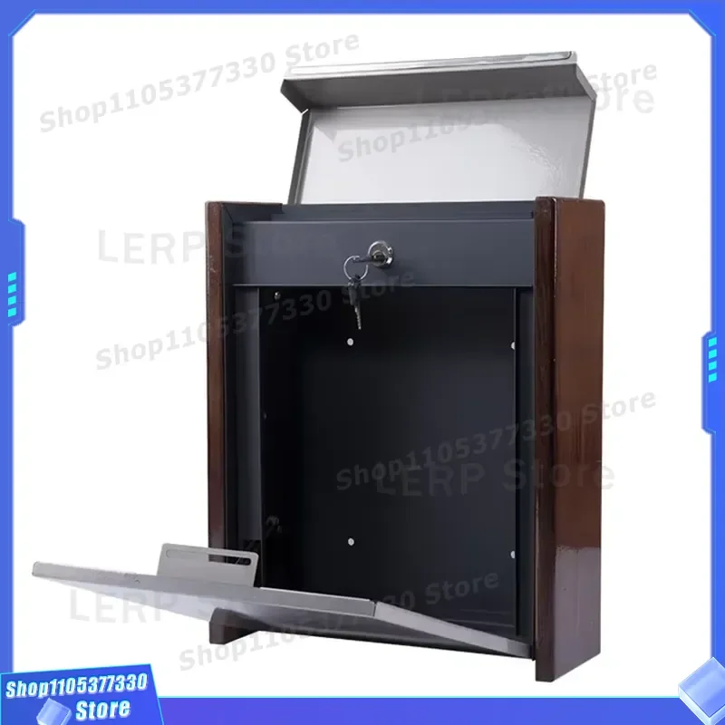 Large Galvanized Steel Wall Mounted Locking Mailbox With Newspaper Compartment Custom Outdoor Secure Letter Box For Home Use